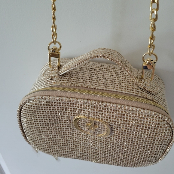 New Dior straw clutch Raffia Woven crossbody small bag with gold removable chain - Picture 5 of 13